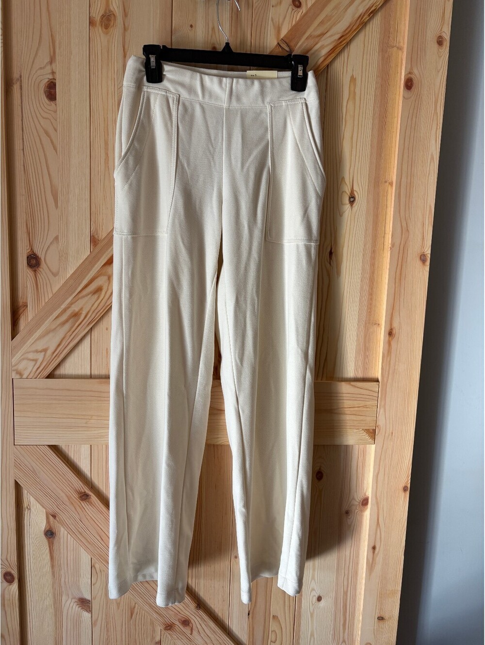 Max Studio London Cream Wide Leg Trousers Size S NWT